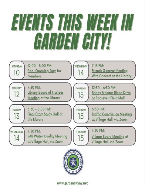 Events listing for the week of 6.10.23