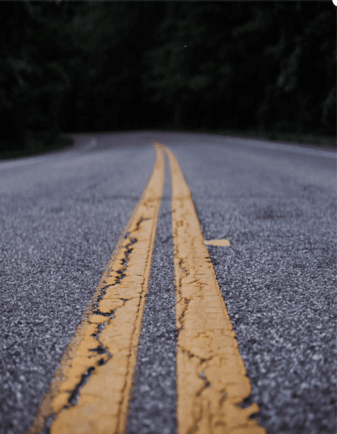 road with double yellow line