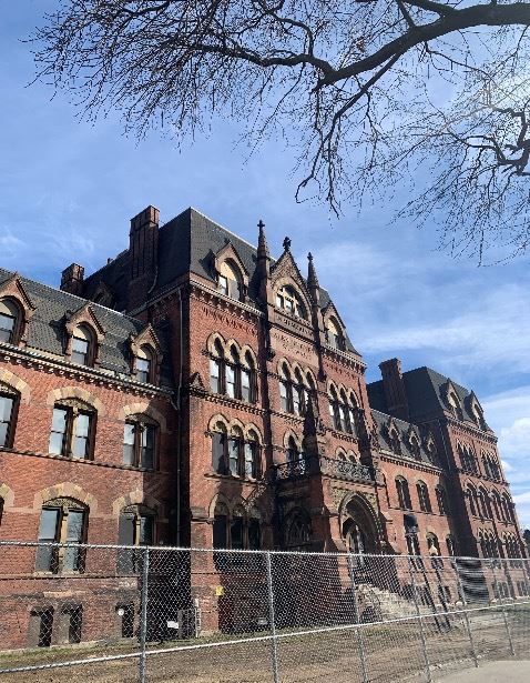 St Pauls Main Building surrounded by fencing