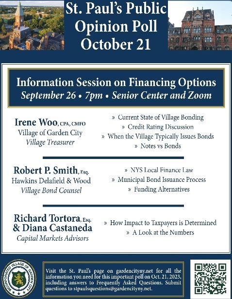 St. Paul's Information Session flyer with meeting details