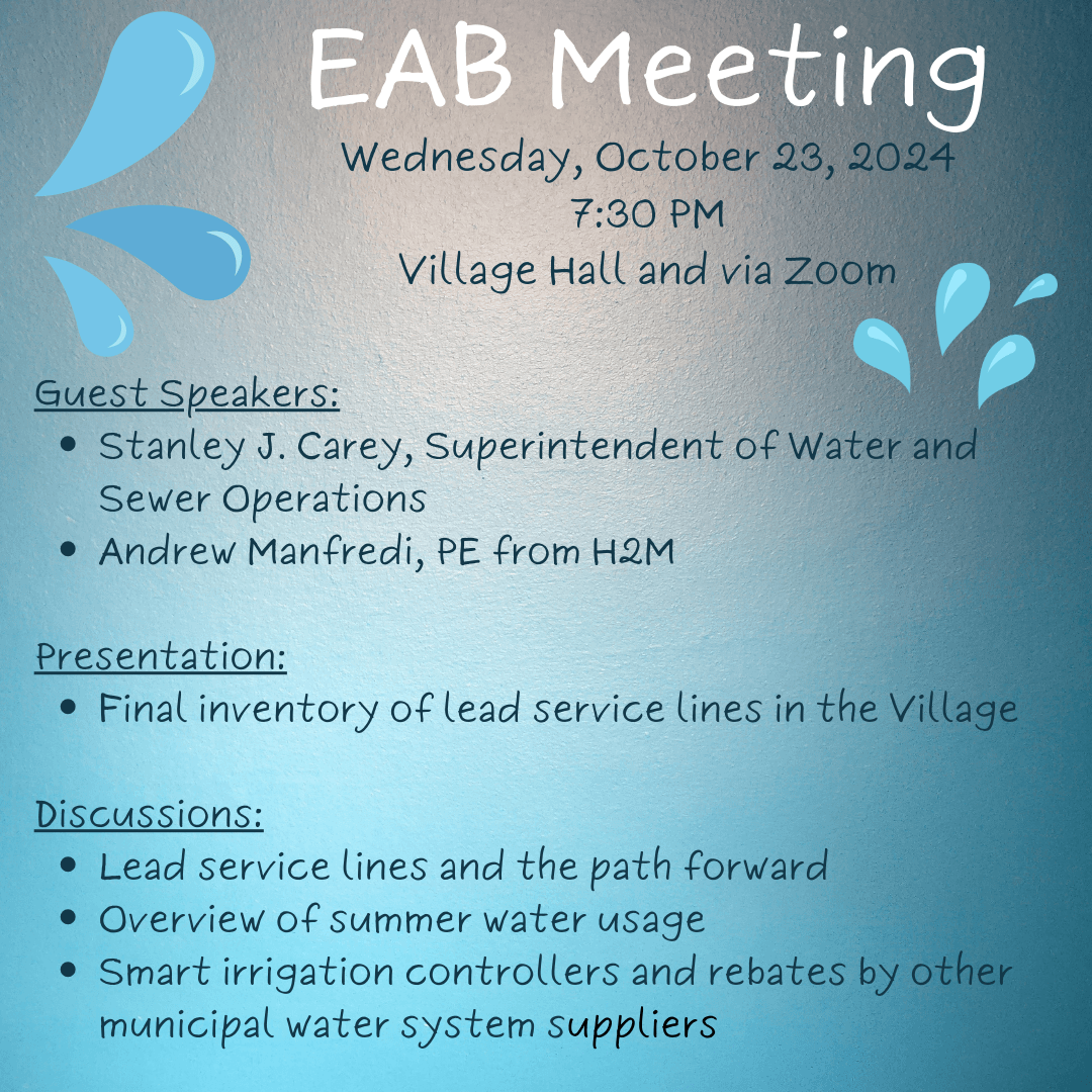 October 23, 2024 EAB meeting flyer.