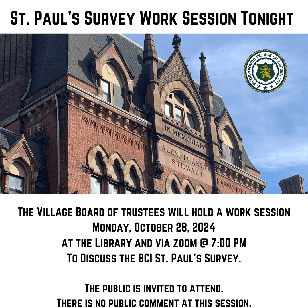 St. Paul's Survey Work Session October 28, 2024 flyer