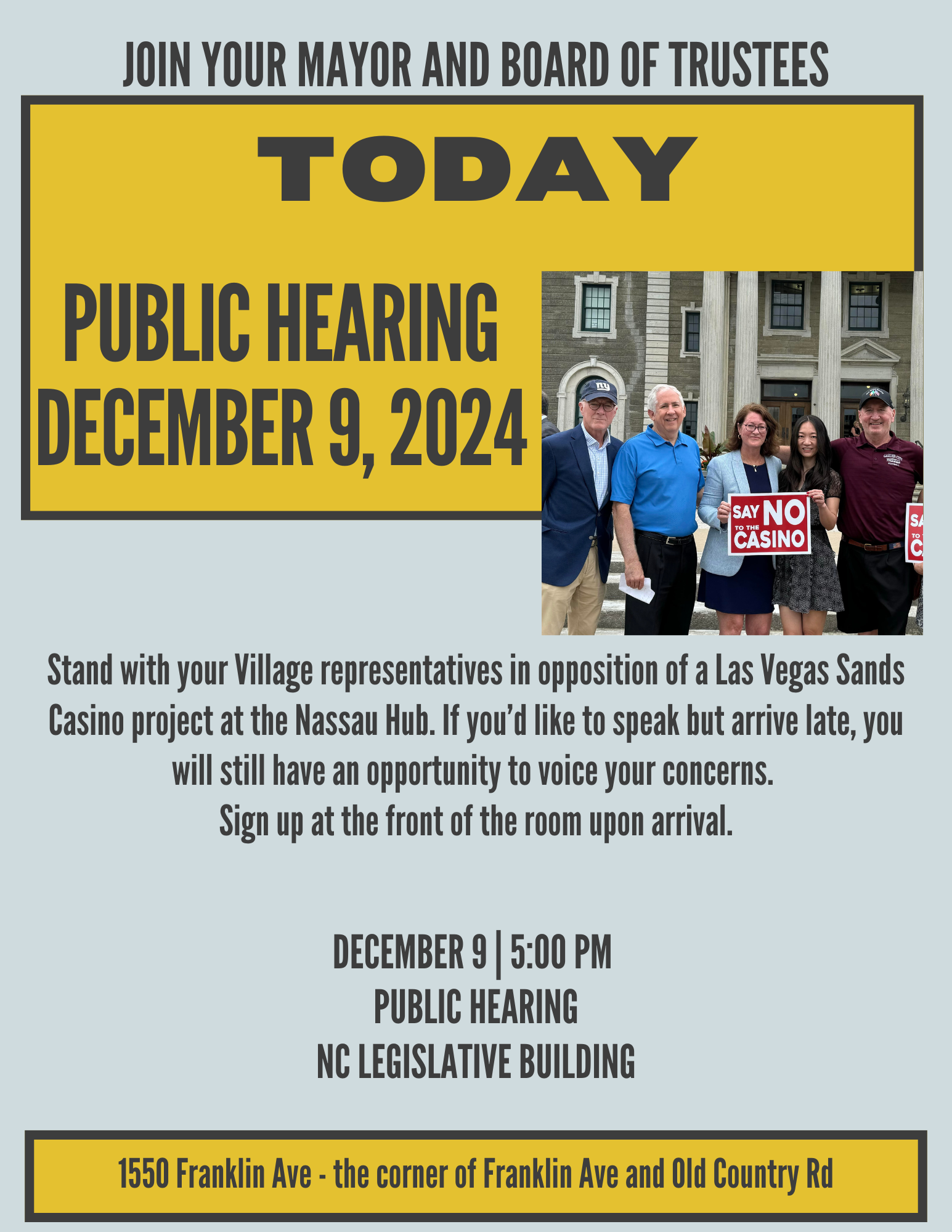 Public Hearing - LV Sands Casino December 9, 2024 at 5:00 PM