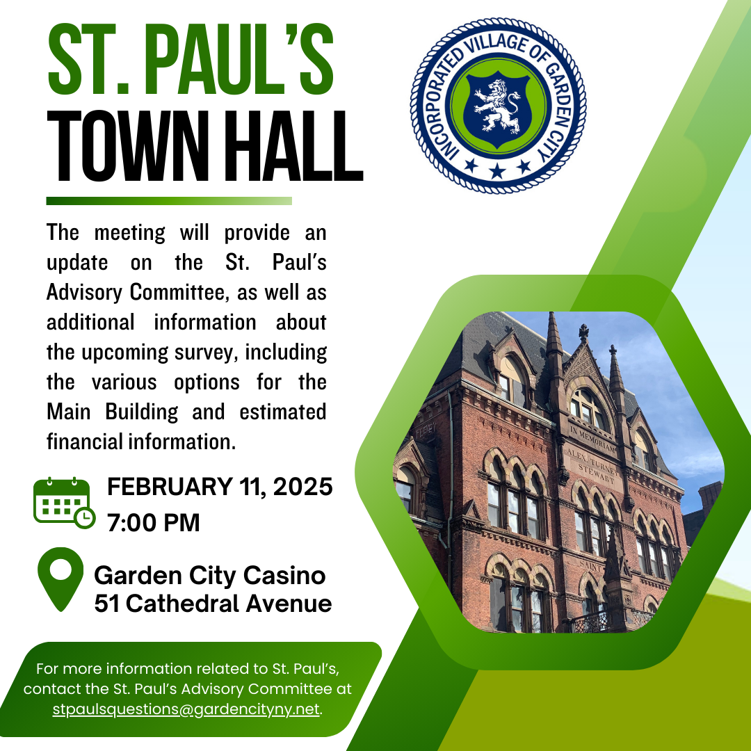 St. Paul's town hall social flyer